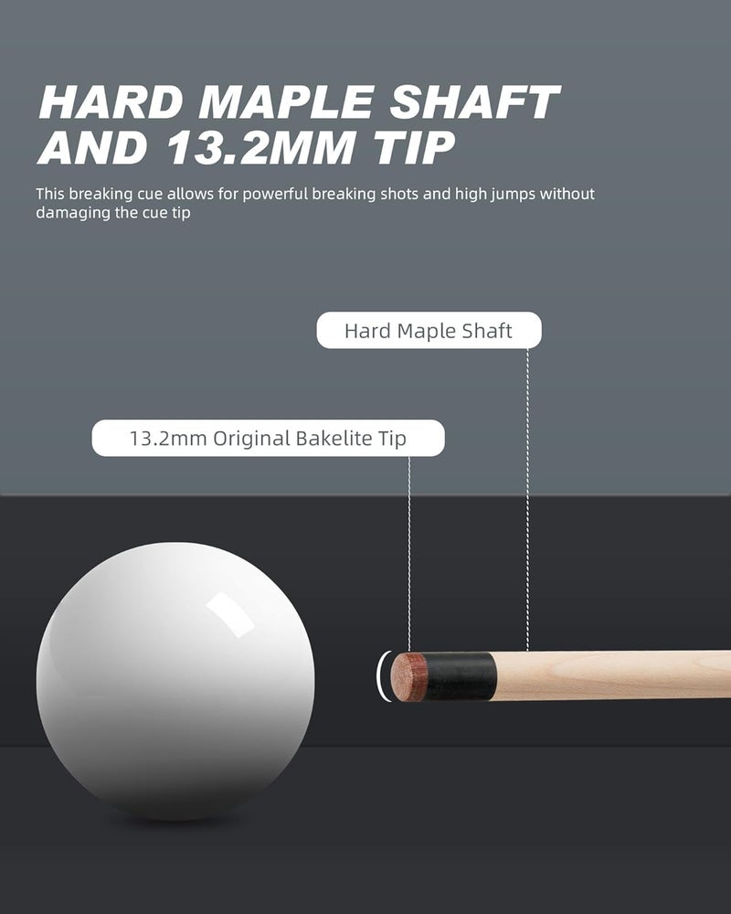 CRICAL Heavy Hitter Jump Break Cue 3-Pieces 54inch Short Maple Break Jump Cue with 13.2mm Tip Punch Cue Professional Jump Cue Billiard Pool Stick - Image 4